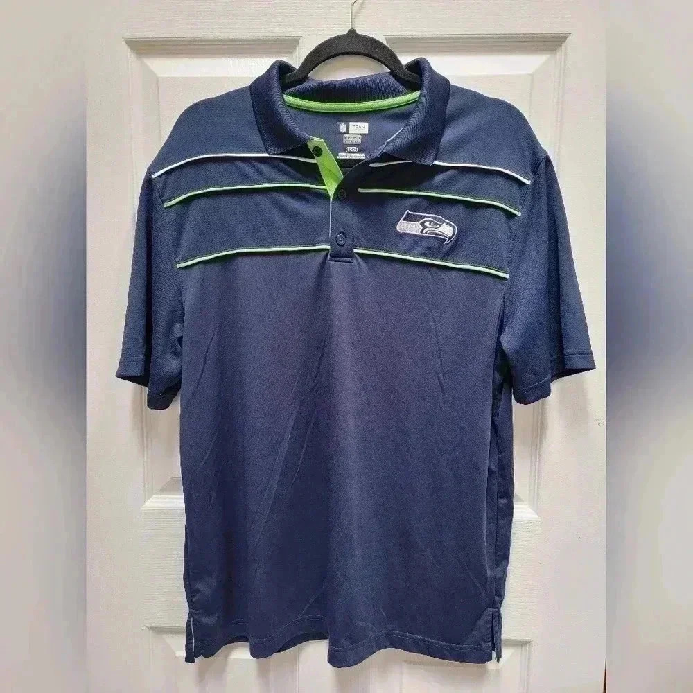 NFL Team Apparel Seattle Seahawks TX3 Cool Short Sleeve Polo Size Large